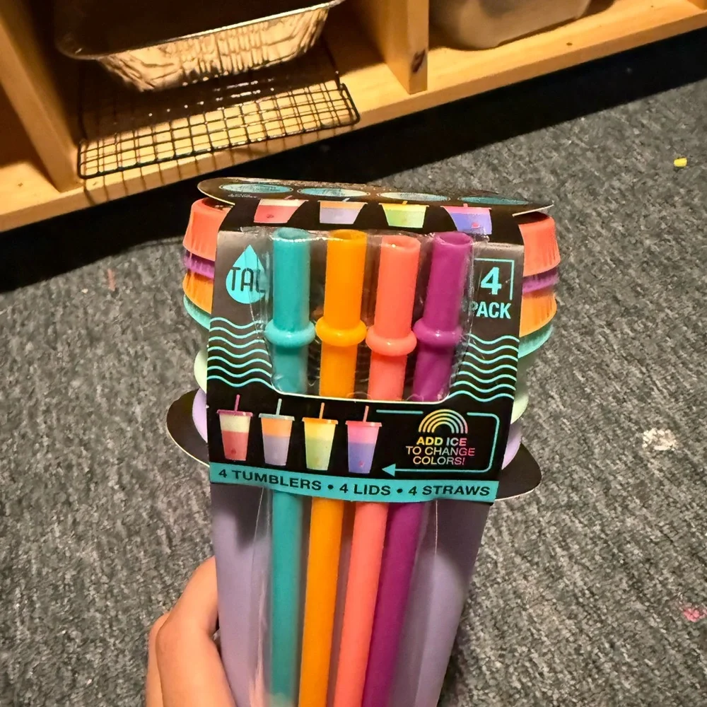 Colorful Tumbler Set with Straws